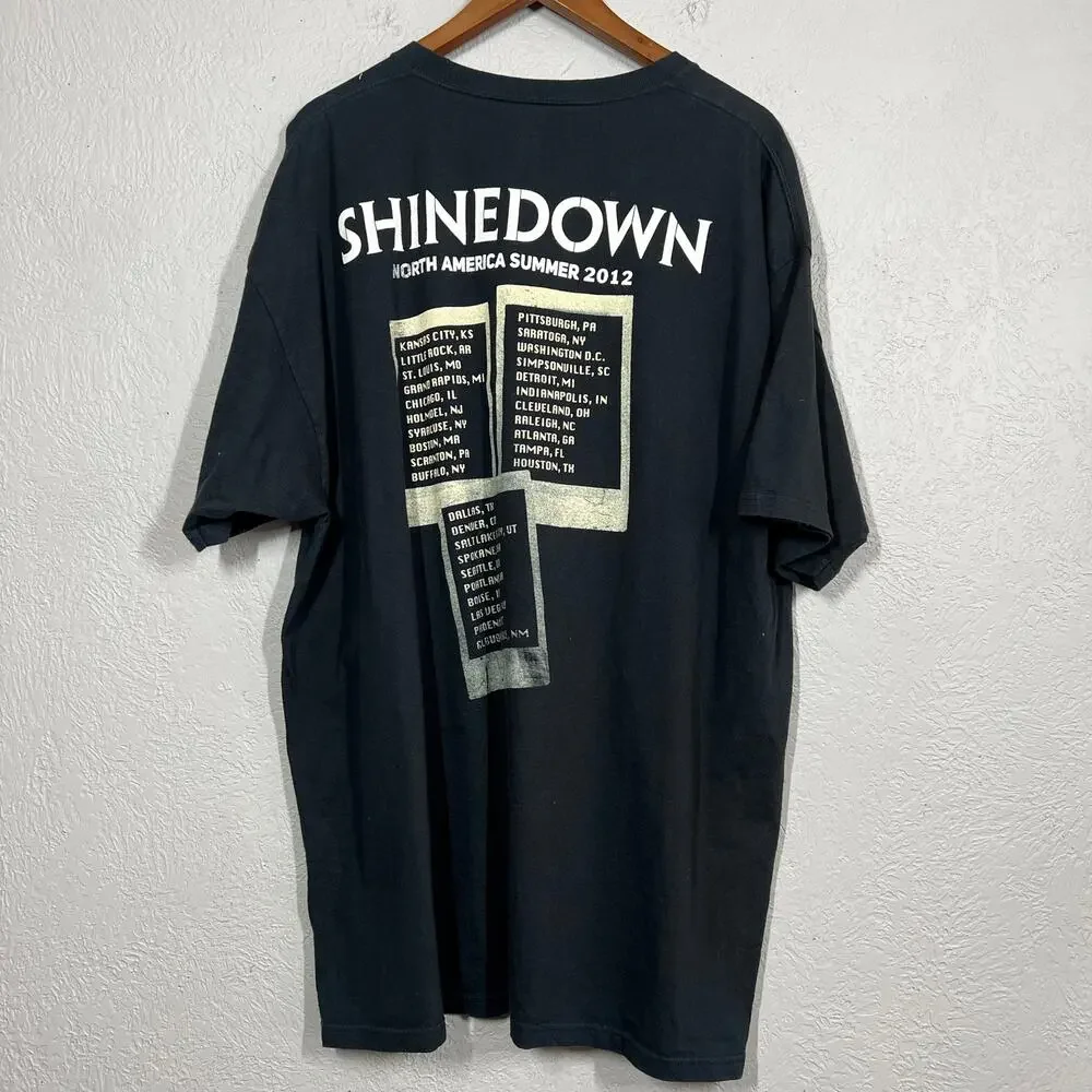 Shinedown 2012 Tour Merch Graphic Tee Black - 2XL